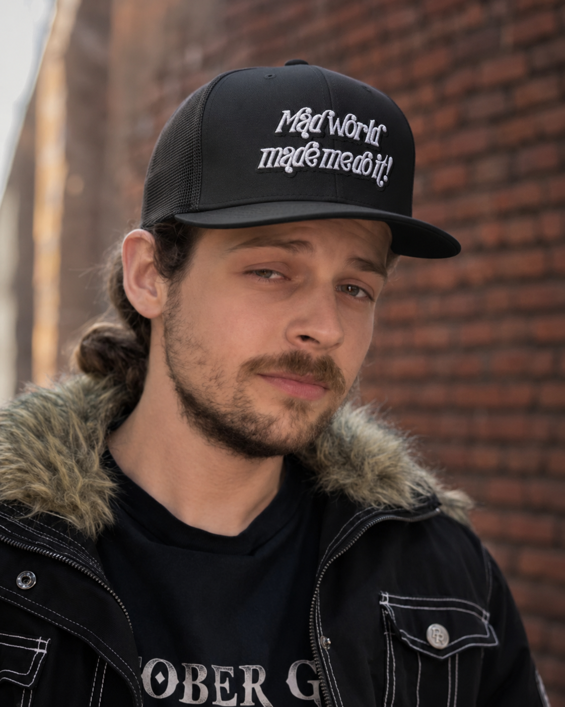Mad World Made Me Do It Trucker Cap | Funny 3D Puff Embroidered Hat