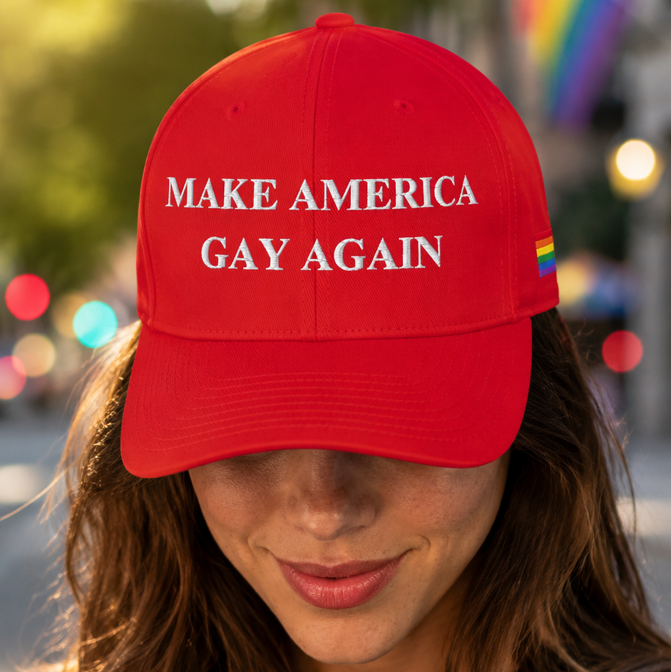 Make America Gay Again Hat | Embroidered LGBTQ Pride Stretch-Fit Cap