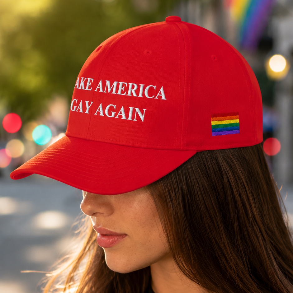 Make America Gay Again Hat | Embroidered LGBTQ Pride Stretch-Fit Cap