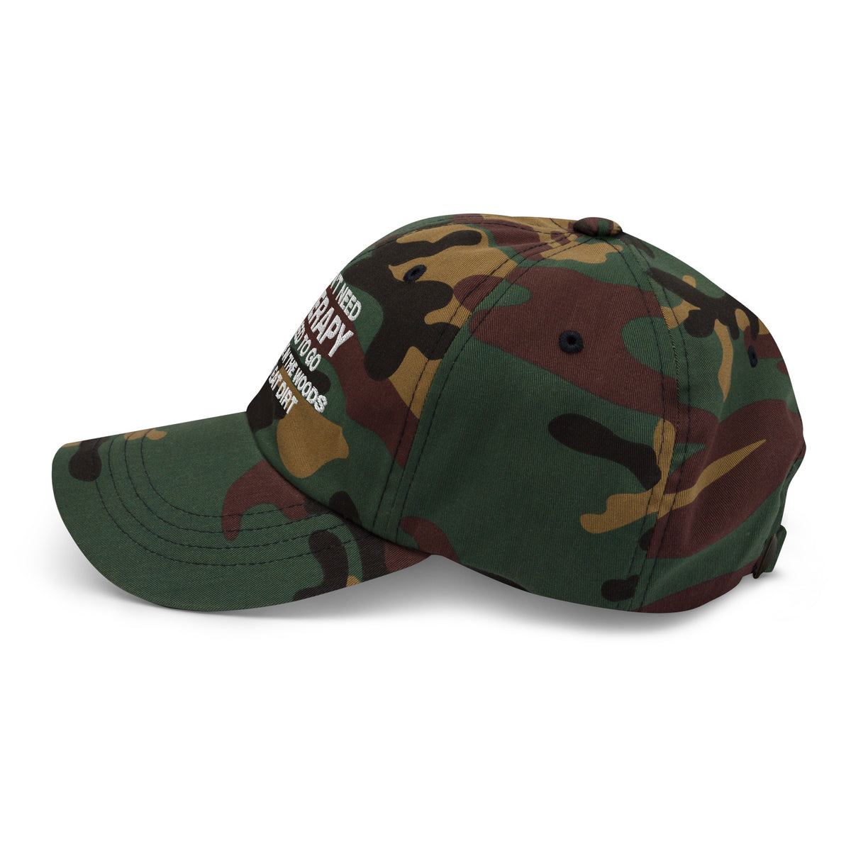 I Don't Need Therapy, I Need to Go Offline in the Woods and Eat Dirt Hat | Embroidered Goblincore Dad Cap