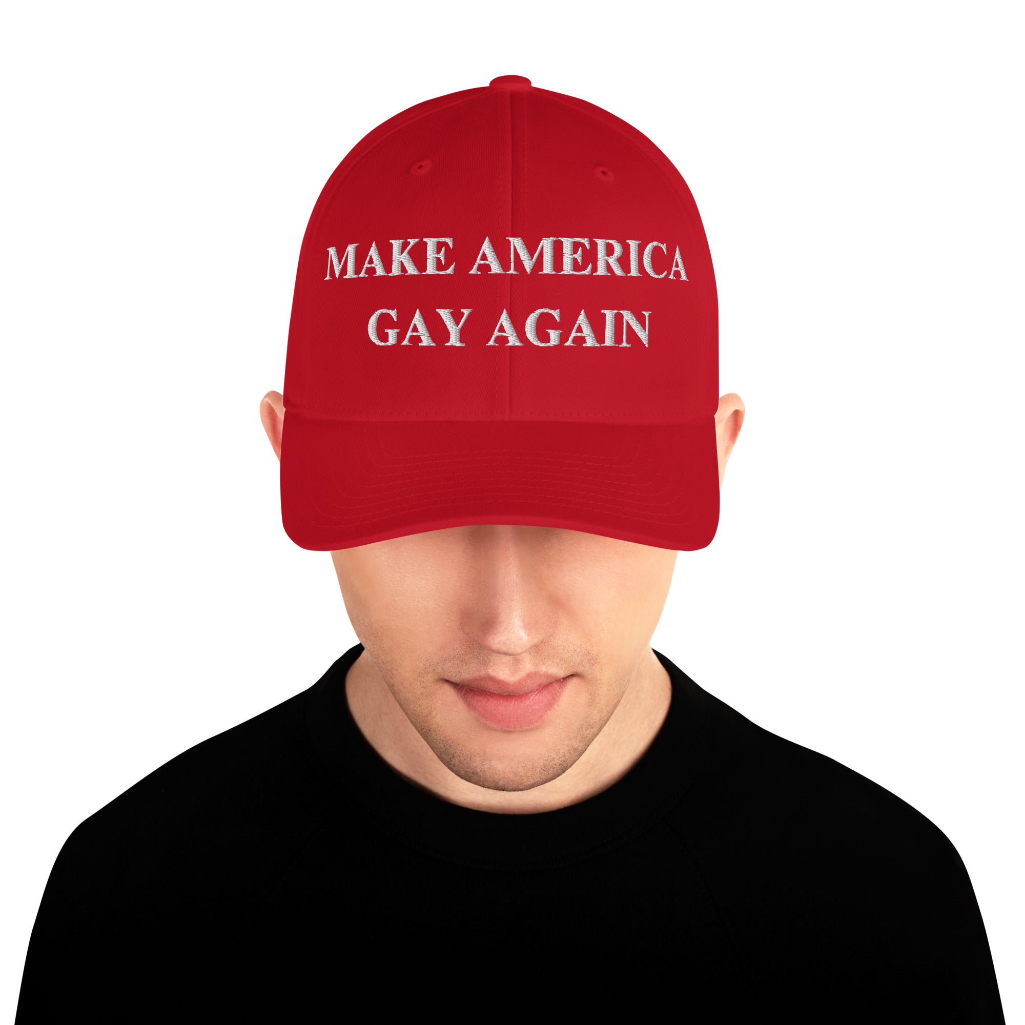Make America Gay Again Hat | Embroidered LGBTQ Pride Stretch-Fit Cap