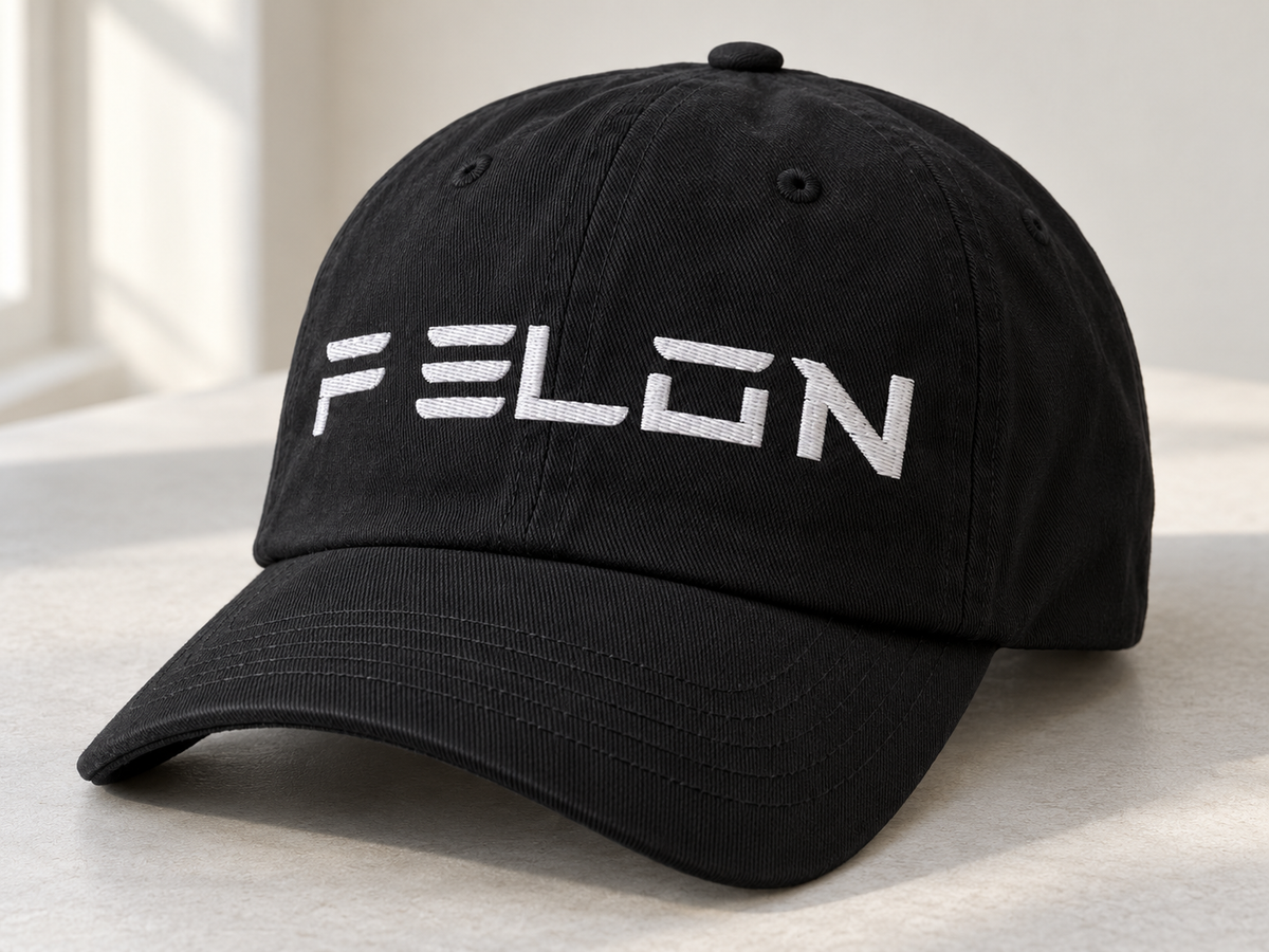 F ELON embroidered dad hat, anti Elon Musk parody cap, product photo