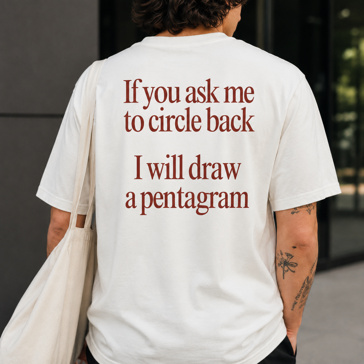 Circle Back Pentagram T-Shirt | Funny Corporate Meeting Humor Tee