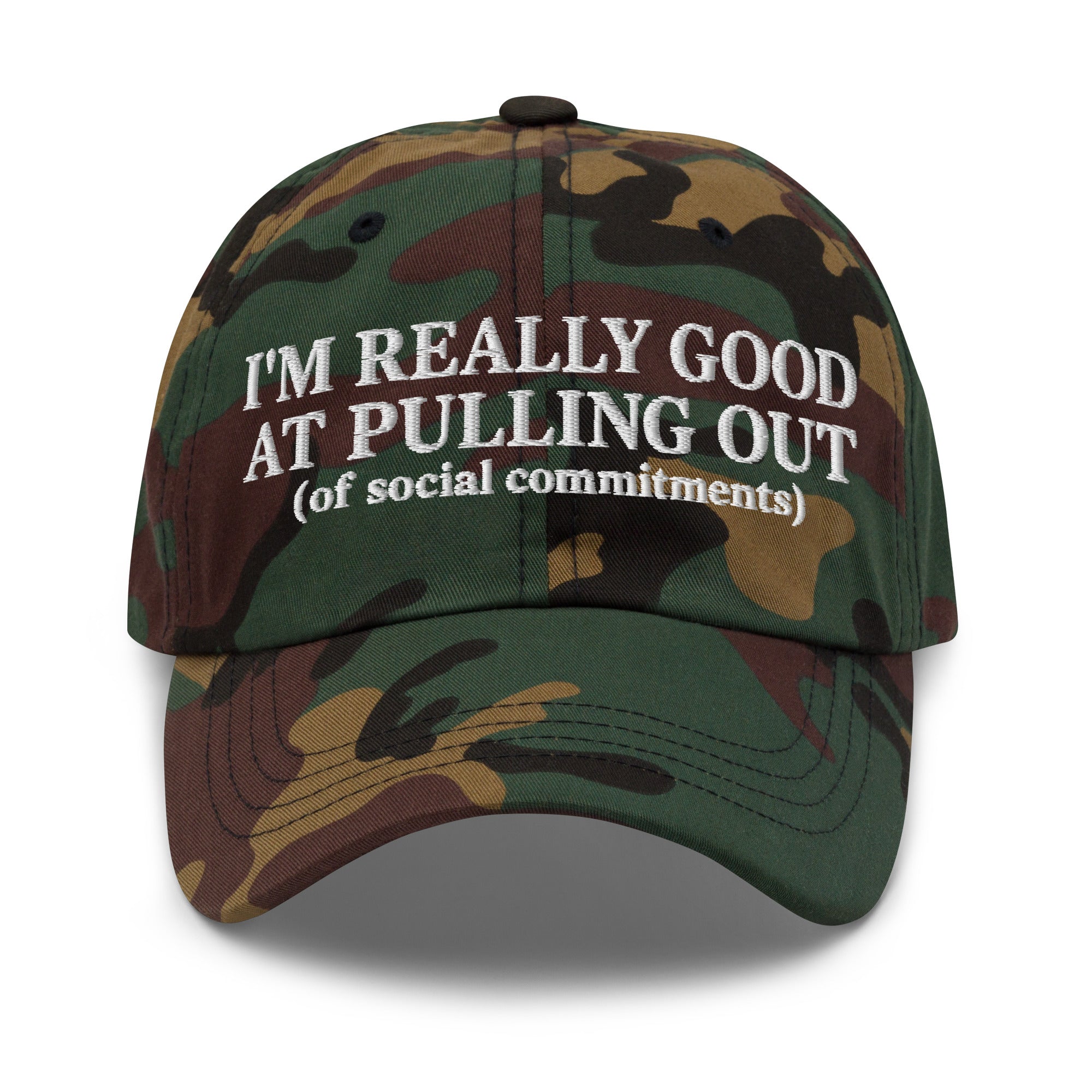 I'm Really Good At Pulling Out Of Social Commitments Hat | Funny Embroidered Dad Hat