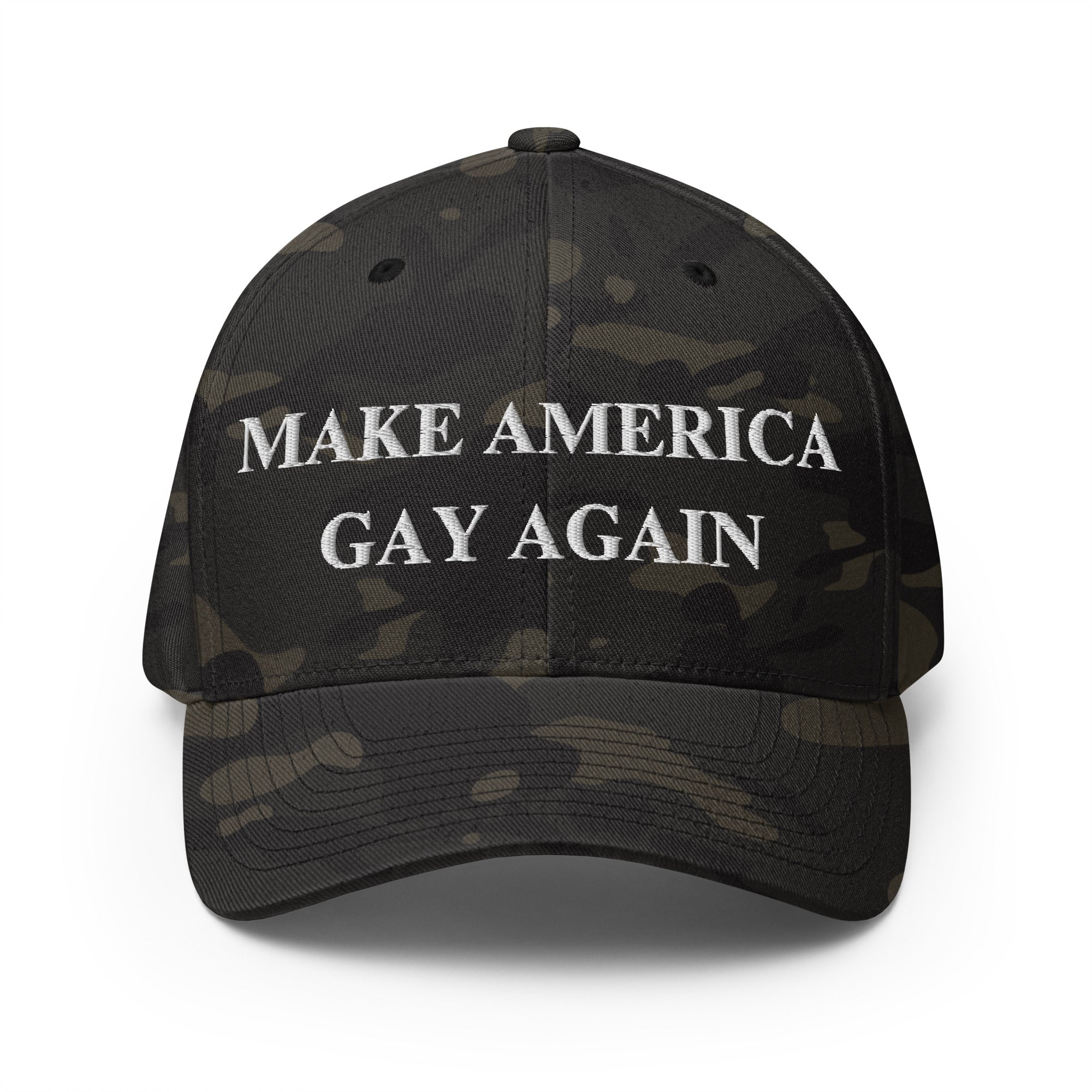 Make America Gay Again Hat | Embroidered LGBTQ Pride Stretch-Fit Cap