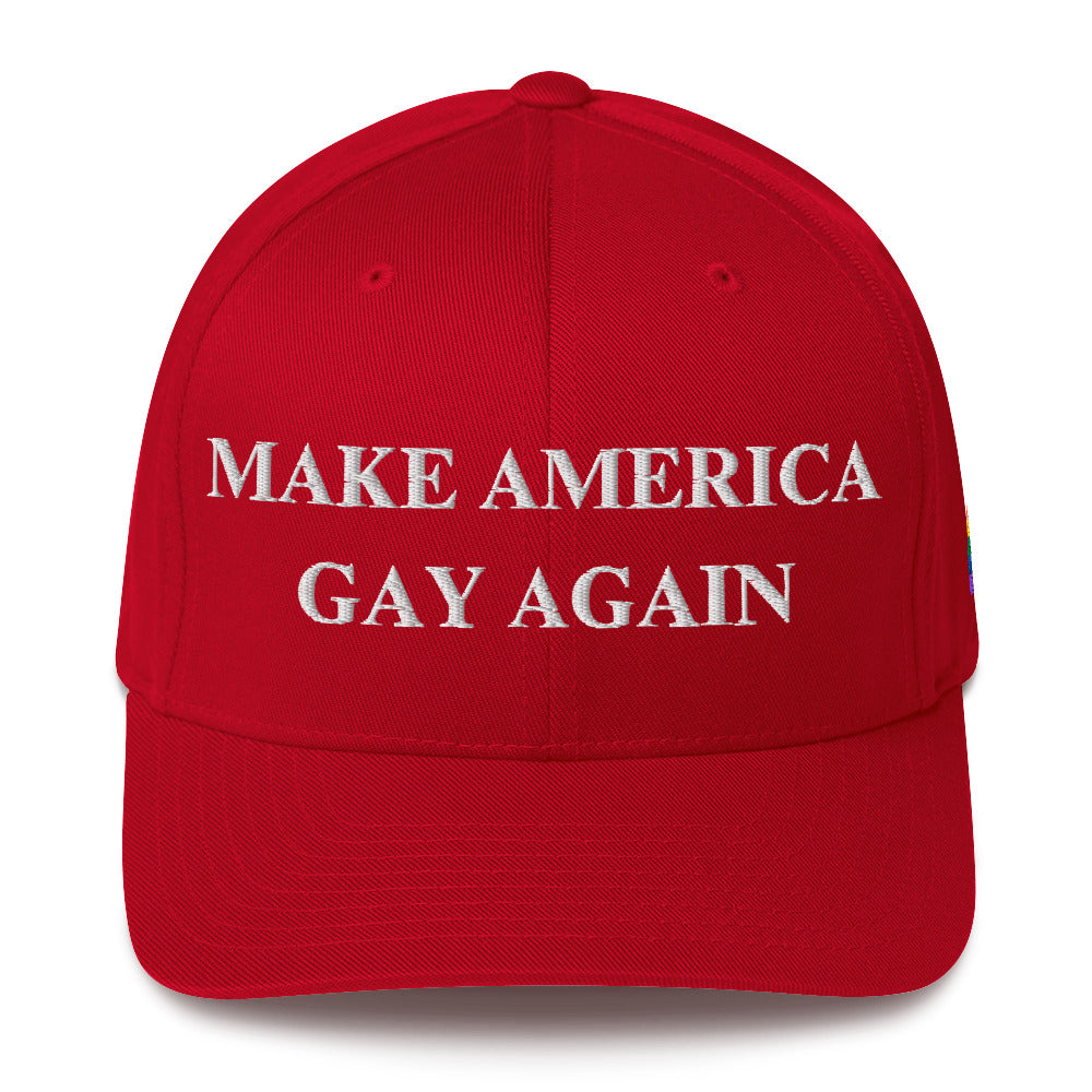 Make America Gay Again Hat | Embroidered LGBTQ Pride Stretch-Fit Cap