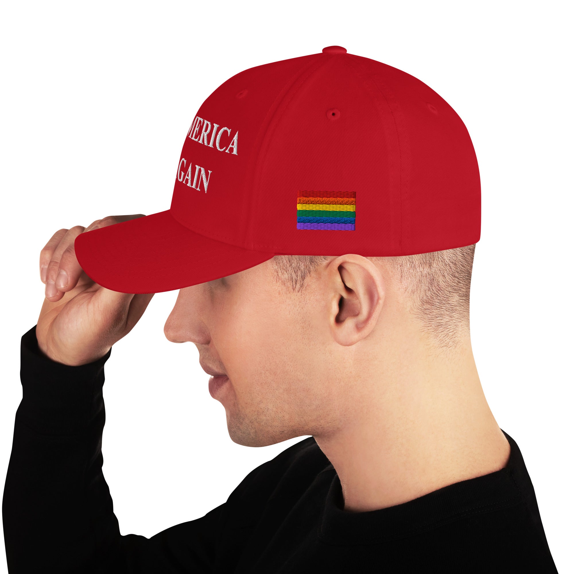 Make America Gay Again Hat | Embroidered LGBTQ Pride Stretch-Fit Cap